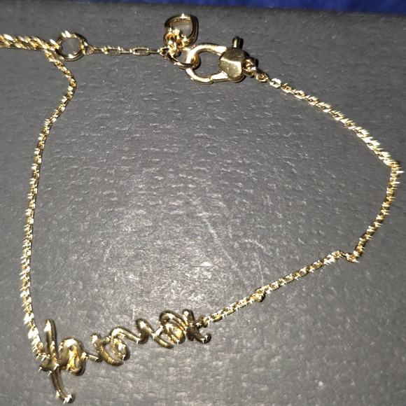 Kate Spade Gold Script Bracelet - Forever With Dust Bag - Picture 2 of 7